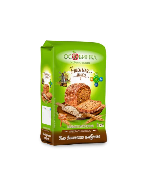 Упаковка Мука ржаная - аренда торгового знака Особинка